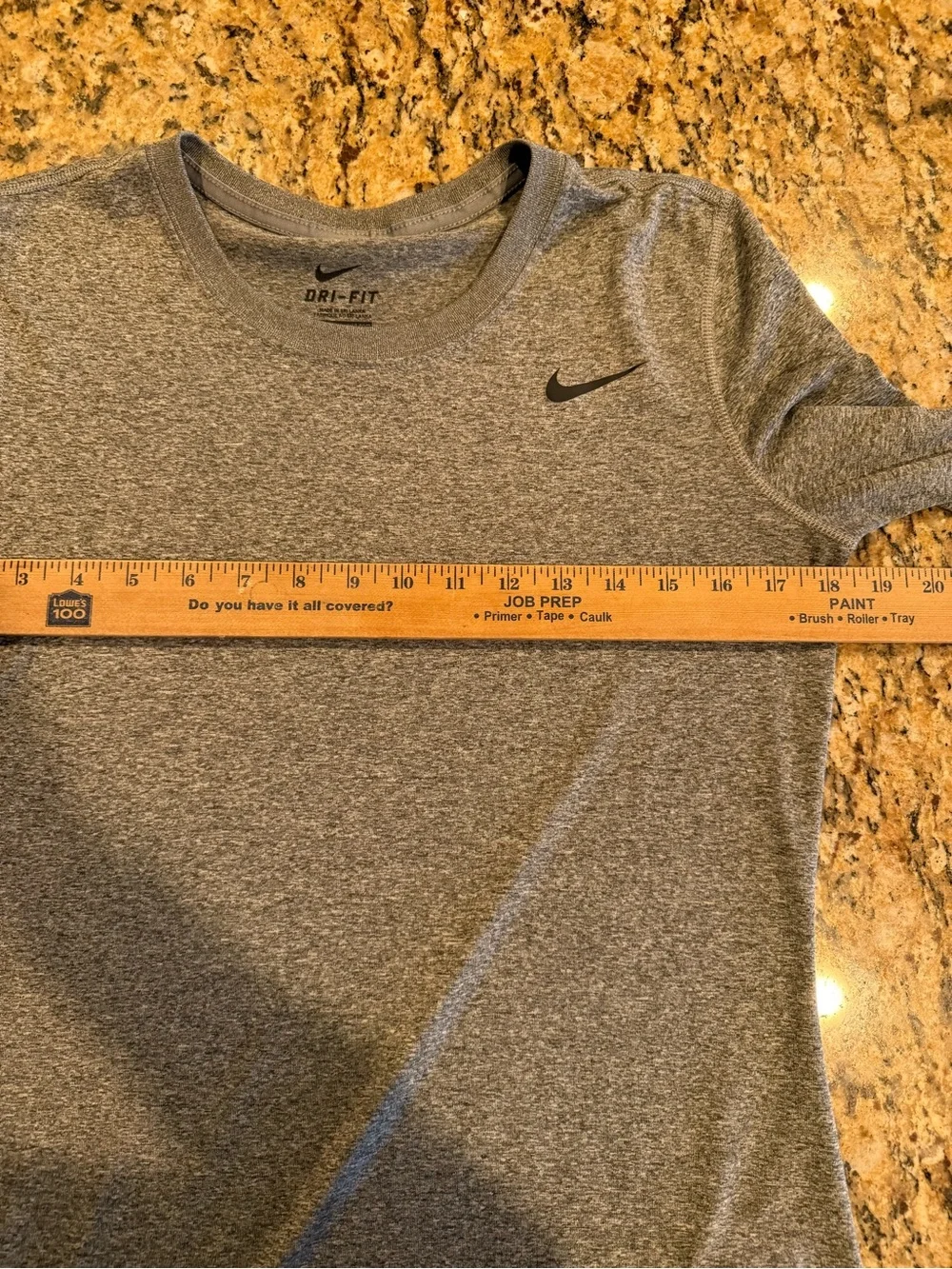 Nike Legend Long Sleeve athletic active T-shirt Gray Black Swoosh Dri Fit medium